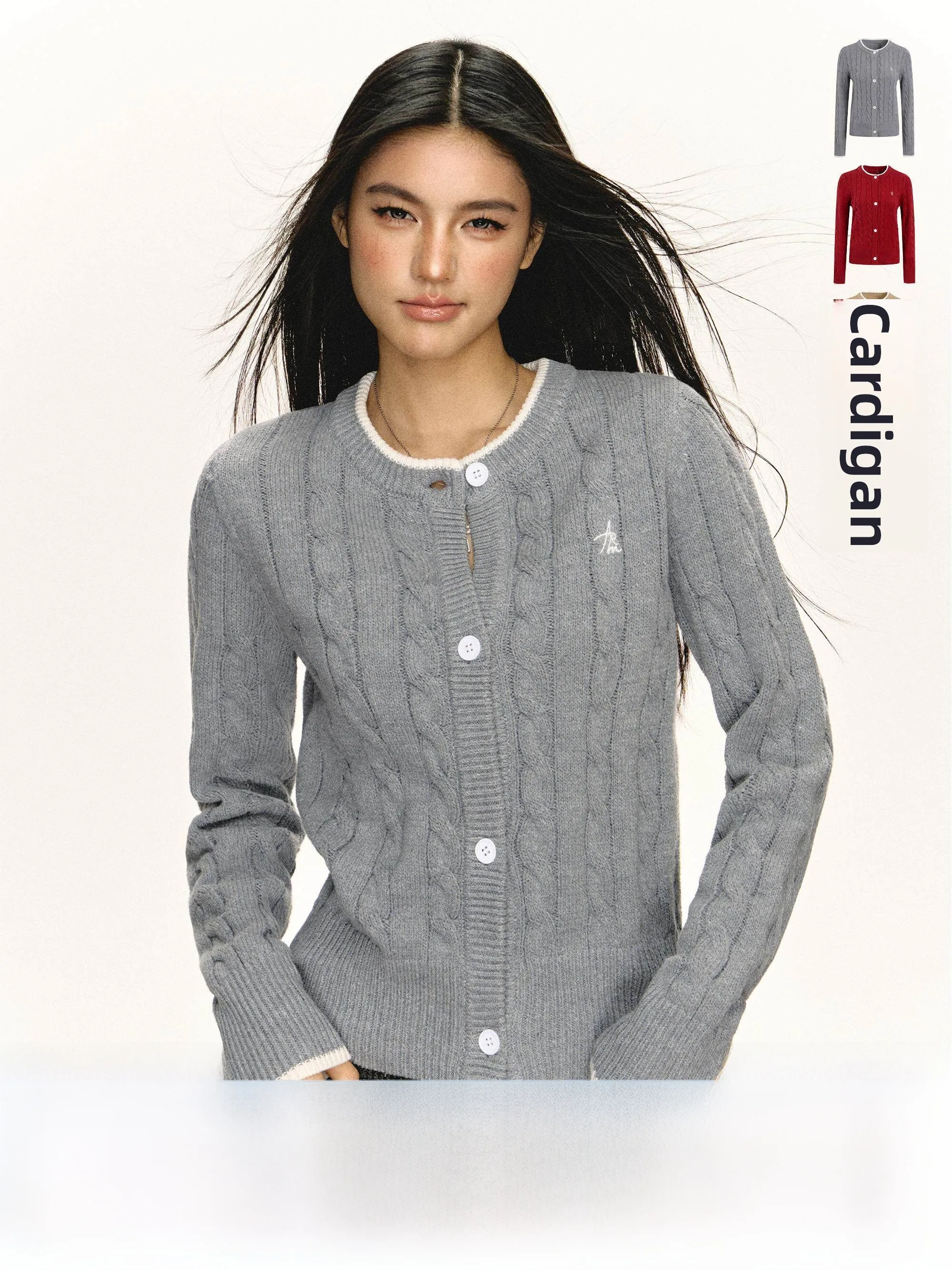 

Ariseism Американский ретро-кардиган приталенного кроя, вязаный свитер для женщин, новинка весны, базовая одежда для ношения под верхней одеждой, уличный стиль, зимний вариант с длинными рукавами