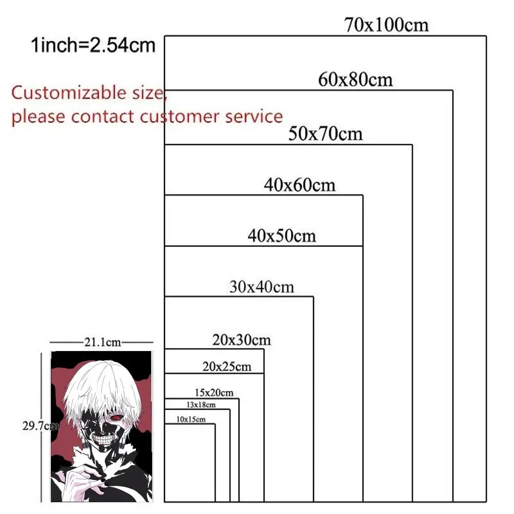 انمي ياباني T-Tokyo G-Ghoul ملصق HD أنيمي الساخن موضوع المغني/OST/فيلم مقاوم للماء الذاتي عصا ديكور المنزل