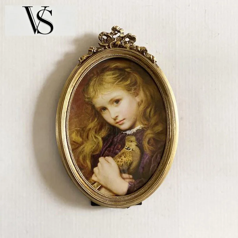 Frame Hanging Wall Ornaments Desktop Photo Holder Display Bedroom Home Decor European Oval Style Shape Photo Frame Picture