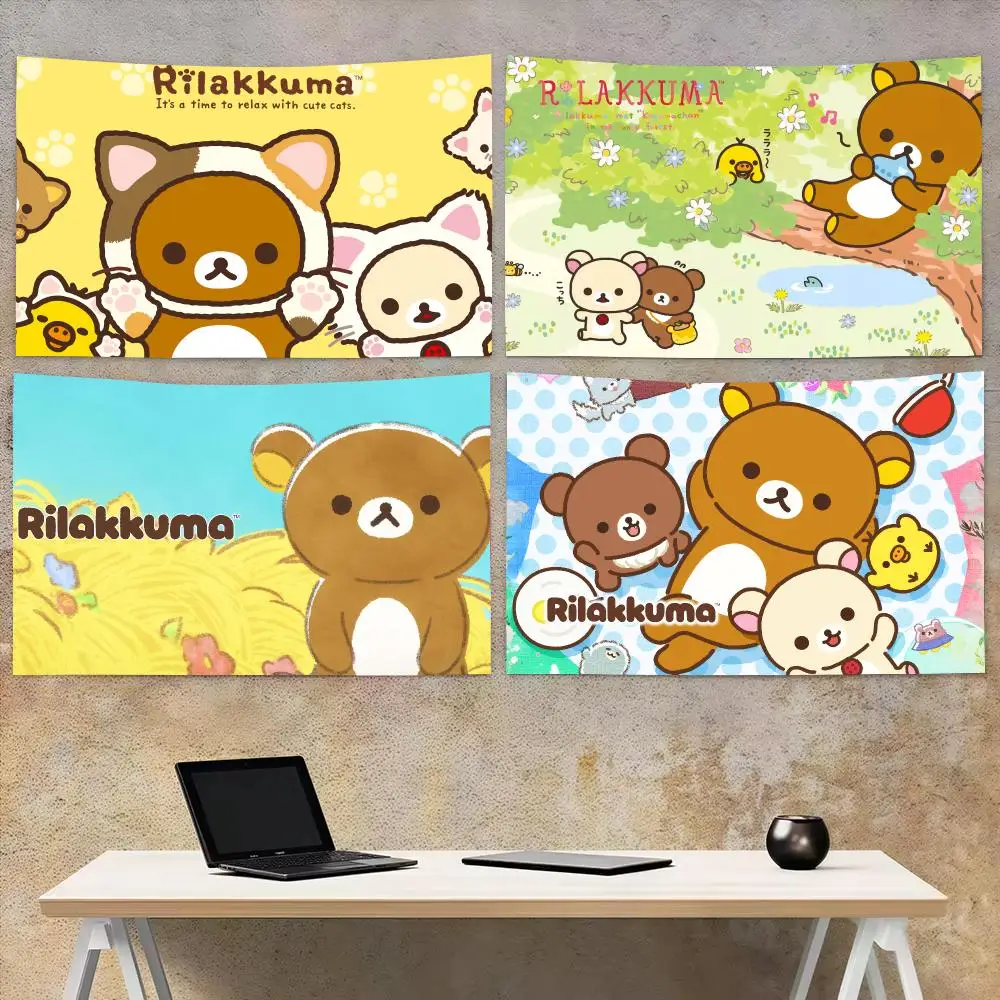 Classic Cartoons R-Rilakkuma Tapestry Microfiber Tapestry Wall Hanging Decor for Bedroom Living Room Home Outdoor Festival
