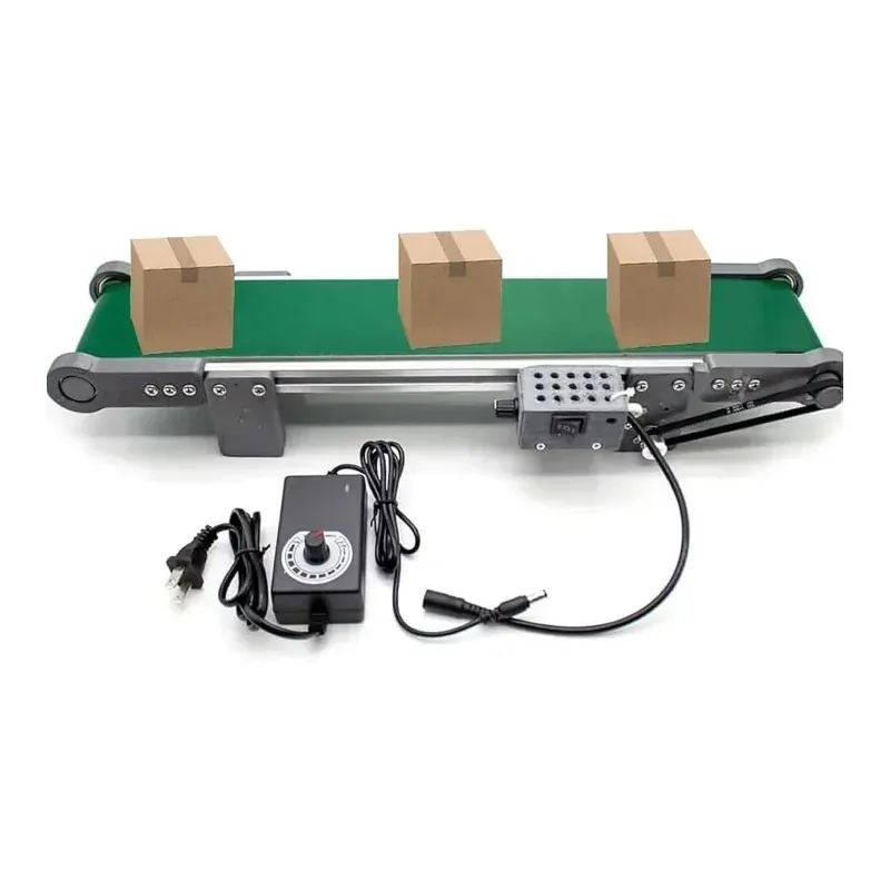 

10x100cm Mini Desktop Conveyor Belt Portable Laboratory Conveyor with Forward Reverse Pause Adjustable Speed1.8-7.6cm/s 0-116RPM