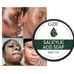 GZE Salicylic Acid Acne Soap, Makeup Remover Facial Cleaning Face Cleansing Soap for Pore Exfoliating, Softening Skin