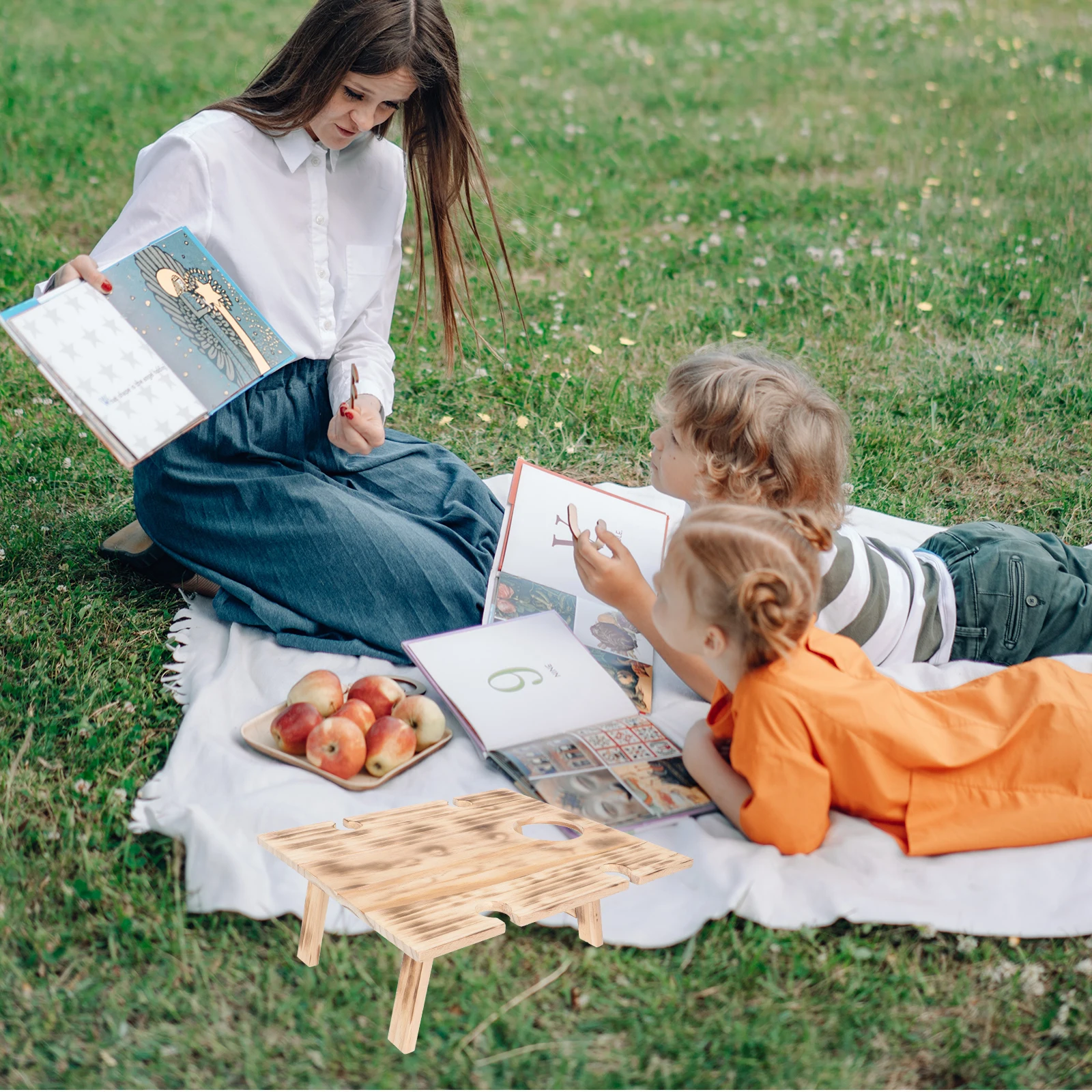 

Folding Picnic Table Lightweight Wooden Camping Garden Travel Desk Durable Outdoor Furniture Storage Sturdy