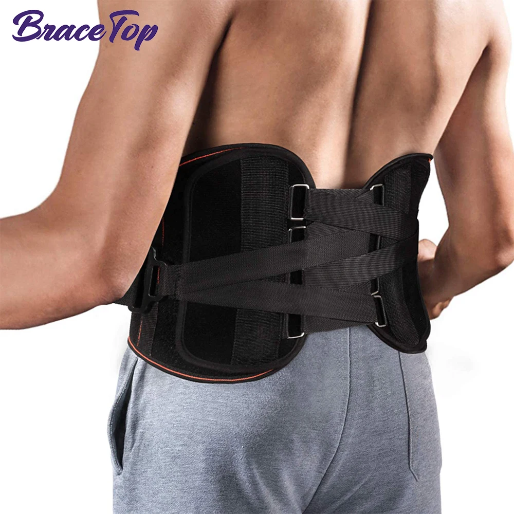 1 Piece Sports Lumbar Back Brace - Lumbar Support Belt Unisex - Waist Support with Pulley System for Back Pain Relief, Sciatica