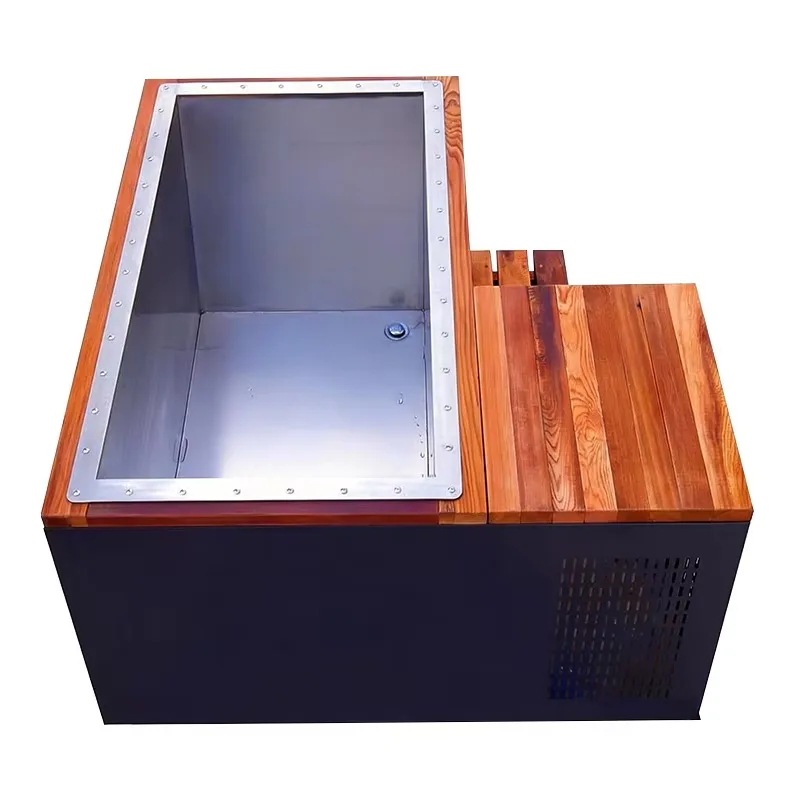 Stainless Steel Liner Wooden Cold Plunge Ice Bath Tub All In One Cold Water Ice Plunge Pool