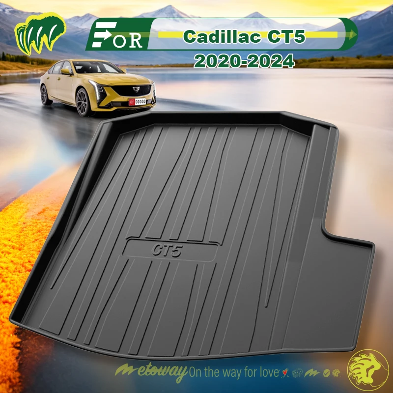 

For Cadillac CT5 2020-2024 Custom Fit Car Trunk Mat All Season Black Cargo Mat 3D Shaped Laser Measured Trunk Liners