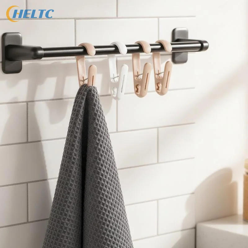 Home Bathroom Supplies - 10pcs Multi-Purpose Hanging Clips Hooks Portable
