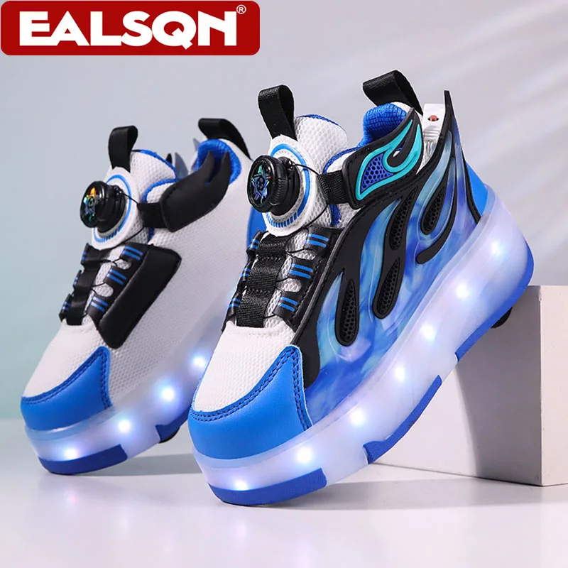 

Four Wheels Children's Led Light Roller Skate Shoes For Kids Boys Girls Glowing Sports Luminous Sneakers USB Charging