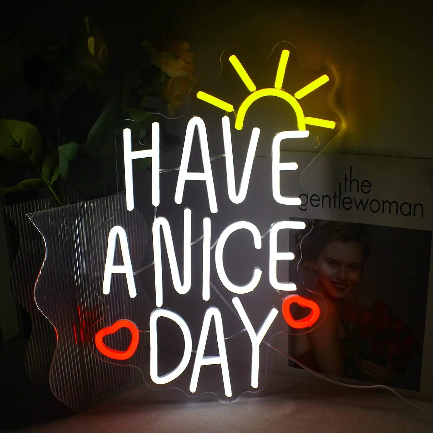 Have A Nice Day Neon Sign Windows Decor Witte LED Neon Lights USB Dimbaar voor Cafe Bar Club Verjaardagsfeestje Bruiloft Decor Geschenken