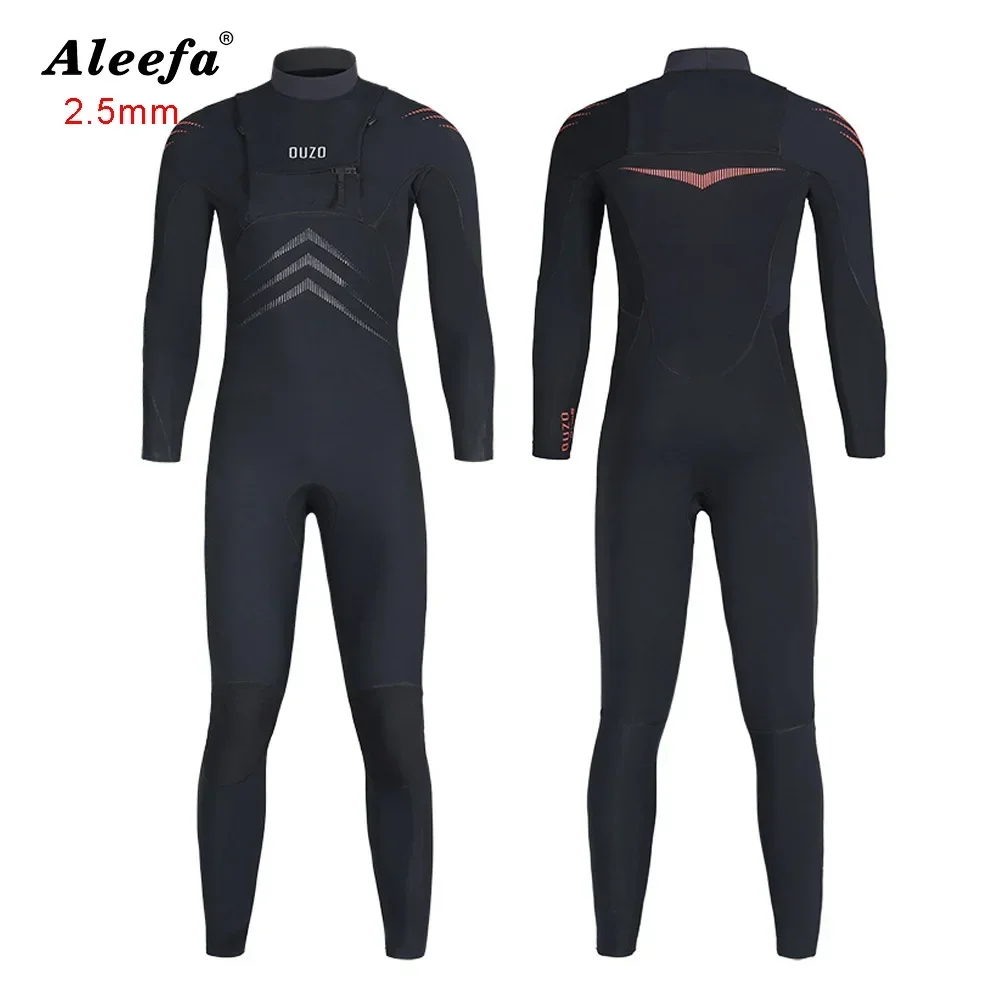 

Advanced Diving Suits CR Extra Elastic Neoprene 2mm Wetsuit Men Blind Seam Process Chest Zipper Keep Warm Winter Swimsuit