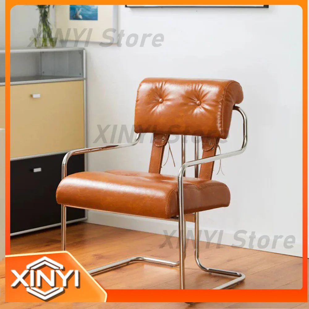 for Living Room Chairs Backrests Leisure Armchairs Stainless Steel Bauhaus Dining Chairs Book Tables and Chairs Design
