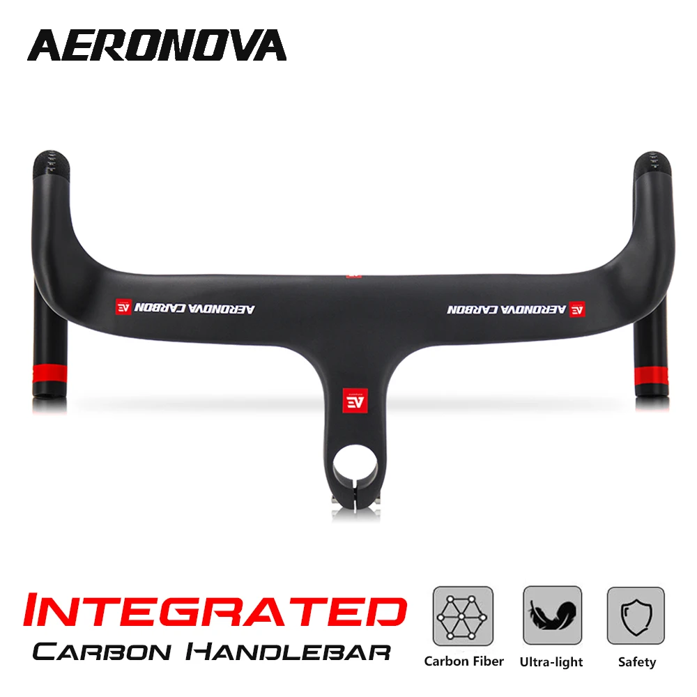 Carbon Road Handlebars AERONOVA Racing Carbon Integrated Stem Handlebar 1-1/8\