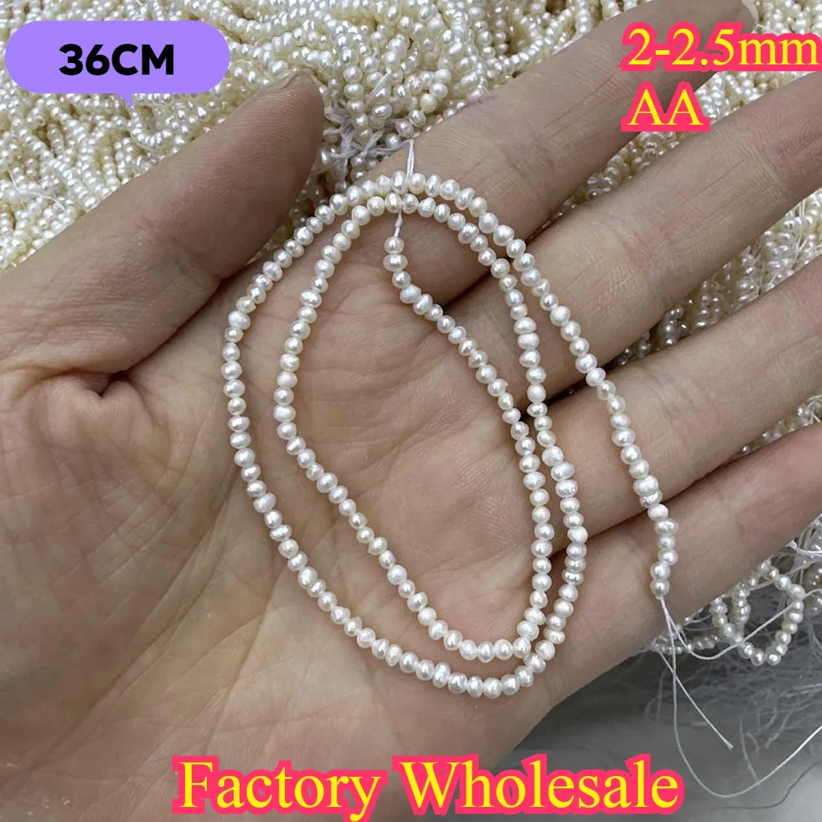 

2-2.5mm AA Near Round Natural Freshwater Pearl Wedding Dazzling Semi-finished Loose Bead for Jewelry Make DIY Necklace Bracelet