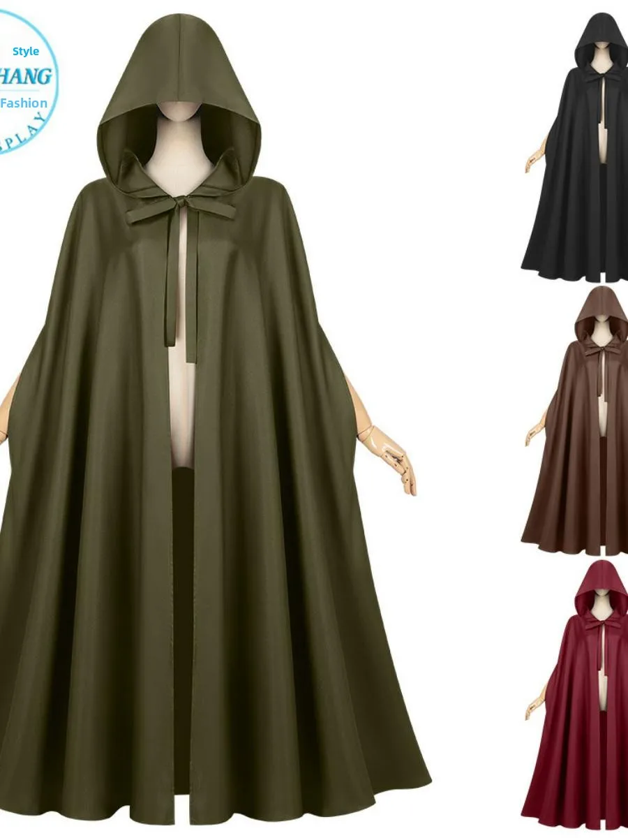 

New Medieval Sle Hooded Witch Robe loween Costume Monk Cloak Women's Ethnic Faion Stage Clothing Hanfu Tang Costume