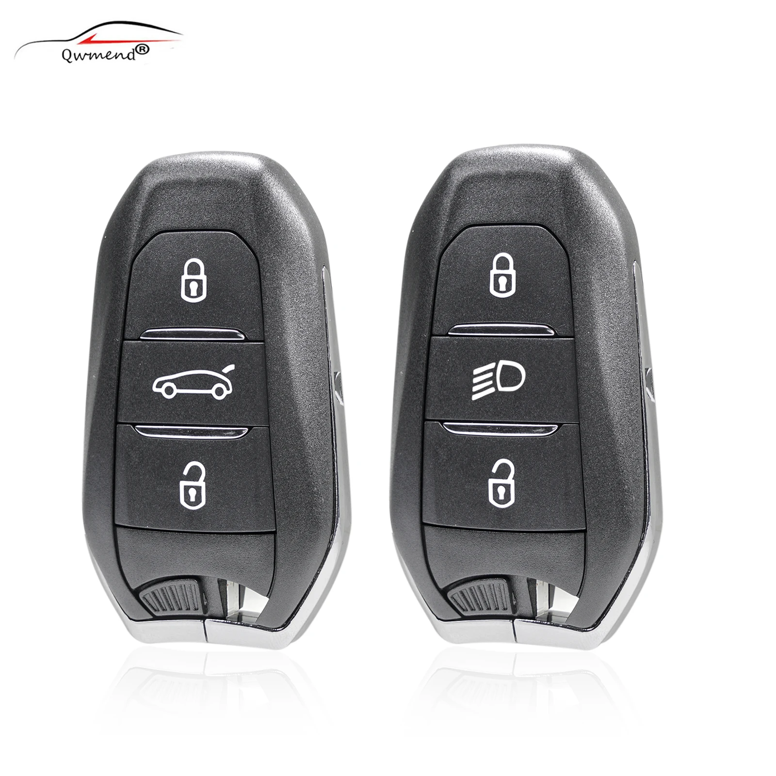 

QWMEND 433Mhz 3Buttons Remote Car Key For Peugeot 208 301308 508 3008 5008 Smart Control Key ID46/4A Chip
