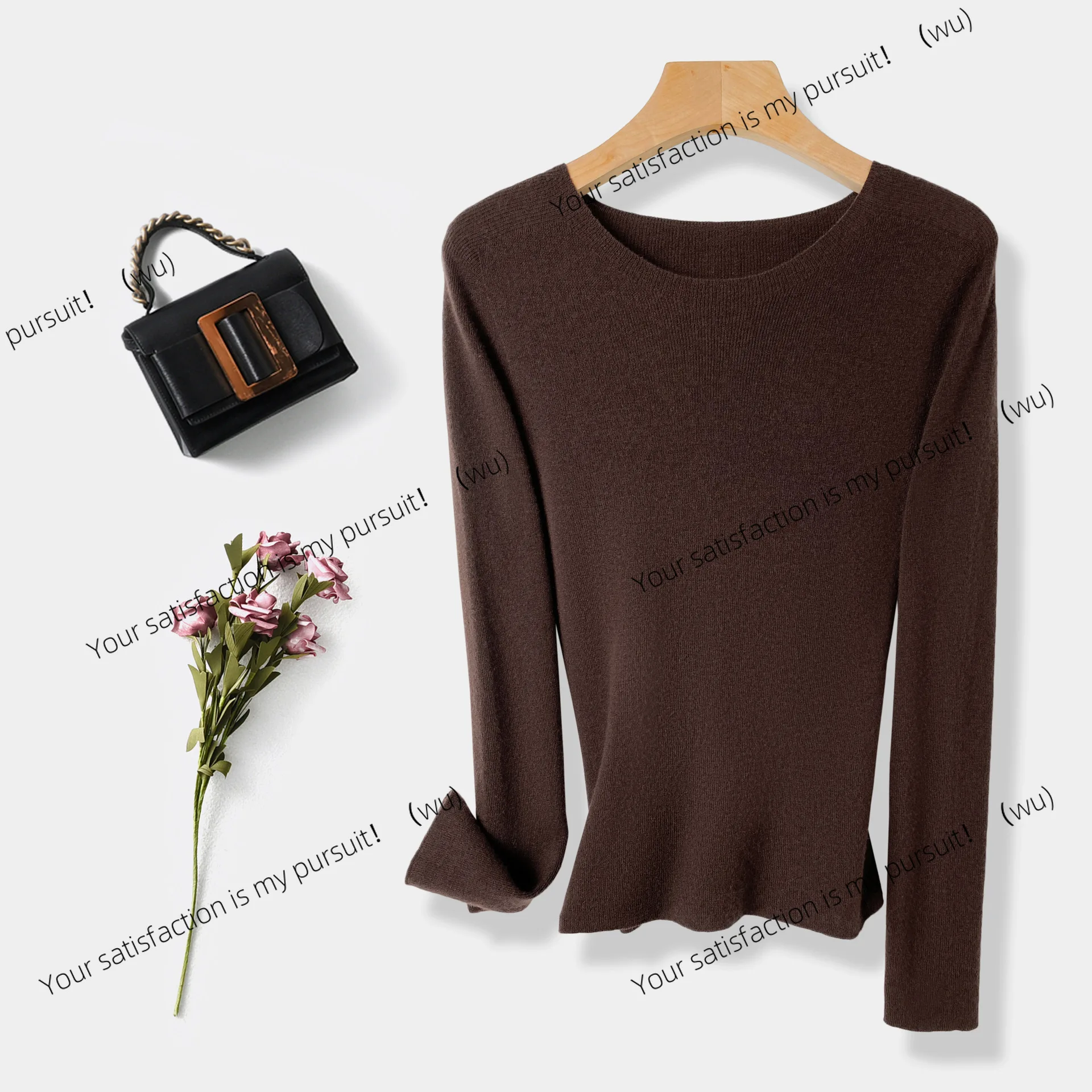 

Машинная стирка, нижняя рубашка, шерстяной вязаный свитер с круглым вырезом для женщин, выглядит тонким осенью и зимой.