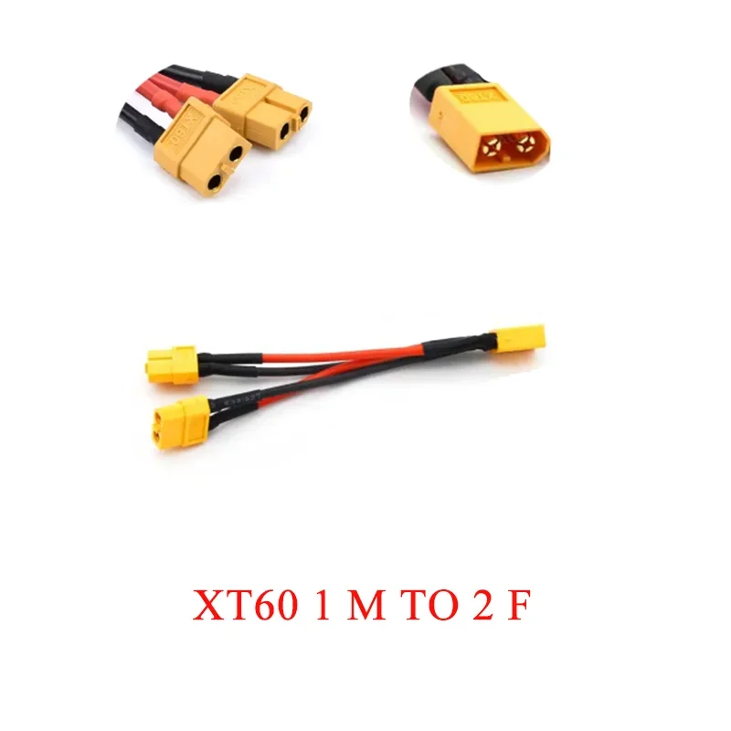 100mm T Plug/XT60/XT90 Parallel Battery Connector Cable Male/Female Dual Extension Y Shape 12AWG Silicone Wire for RC Drone