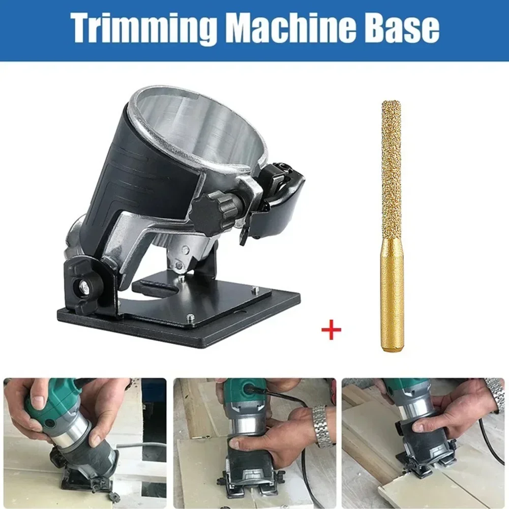 Electric Trimming Machine Base Adjustable Compact Router Tilt BaseTrim Laminates Power Tool Woodworking Handle Engraving Cutter