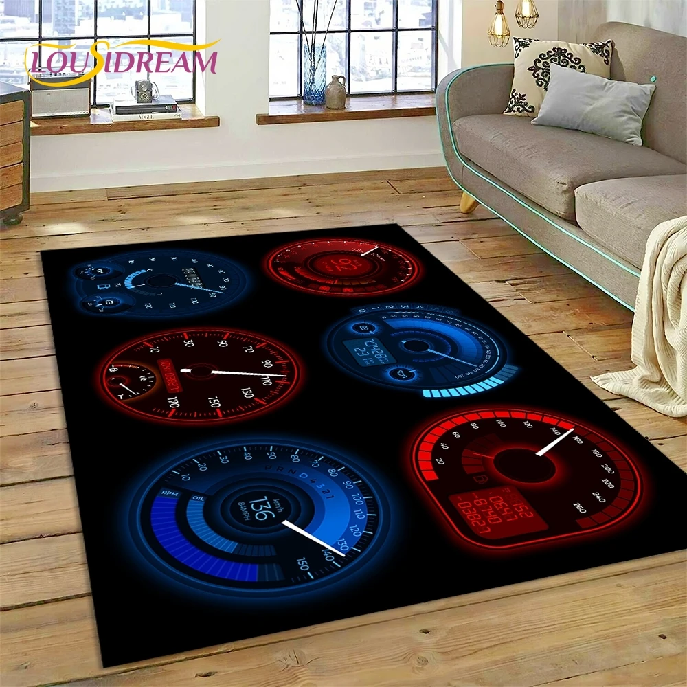 Racing Car Dashboard Machine Control Screen Rug Carpet for Living Room Bedroom Home Decor,Non-slip Decoration for Sofa Doormat