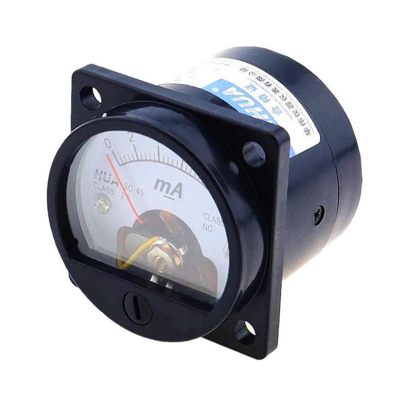 1 قطعة 2.5 دقة تيار مستمر 0-100mA مقياس التيار الكهربائي SO-45 فئة مستديرة التناظرية عداد لوحة أسود 1 قطعة 2.5 دقة DC0-10mA 0-100mA مقياس التيار الكهربائي