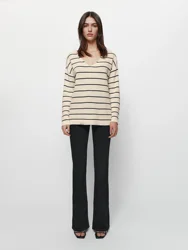 Ethereal MD 2023  autumn new style of Women's casual knitwear with back knot stripes