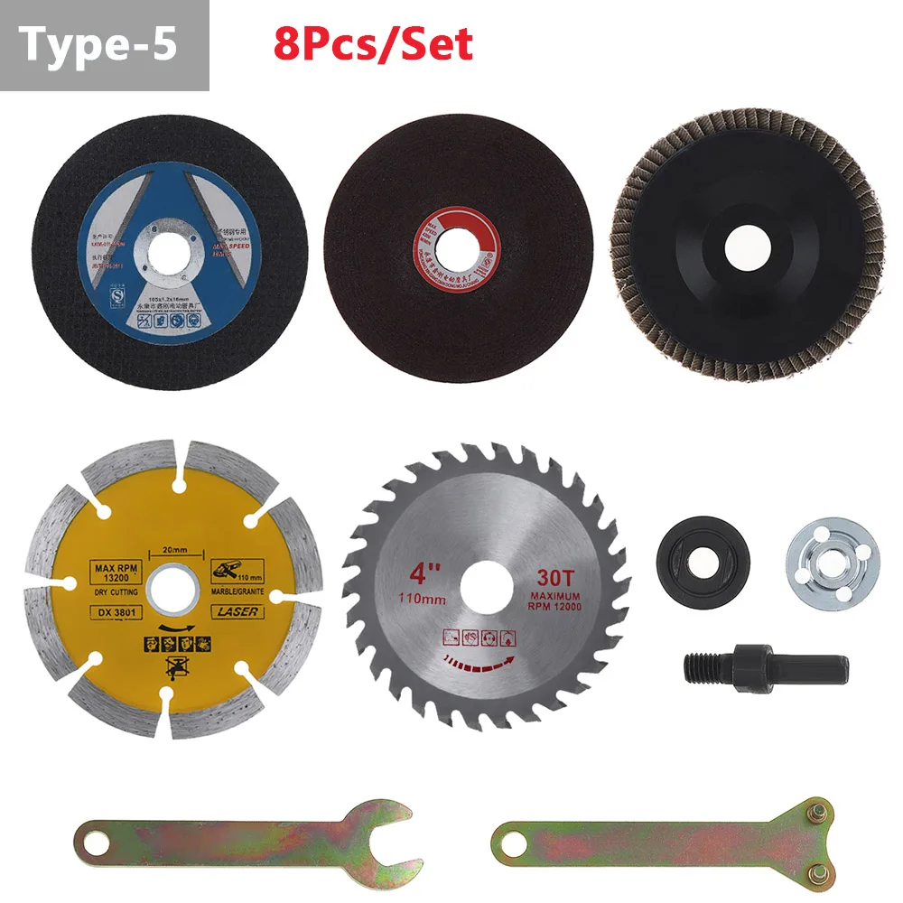 4-21pcs accessori per la conversione del trapano elettrico Set di strumenti lame da taglio per smerigliatrice angolare mola per la lucidatura del metallo del legno