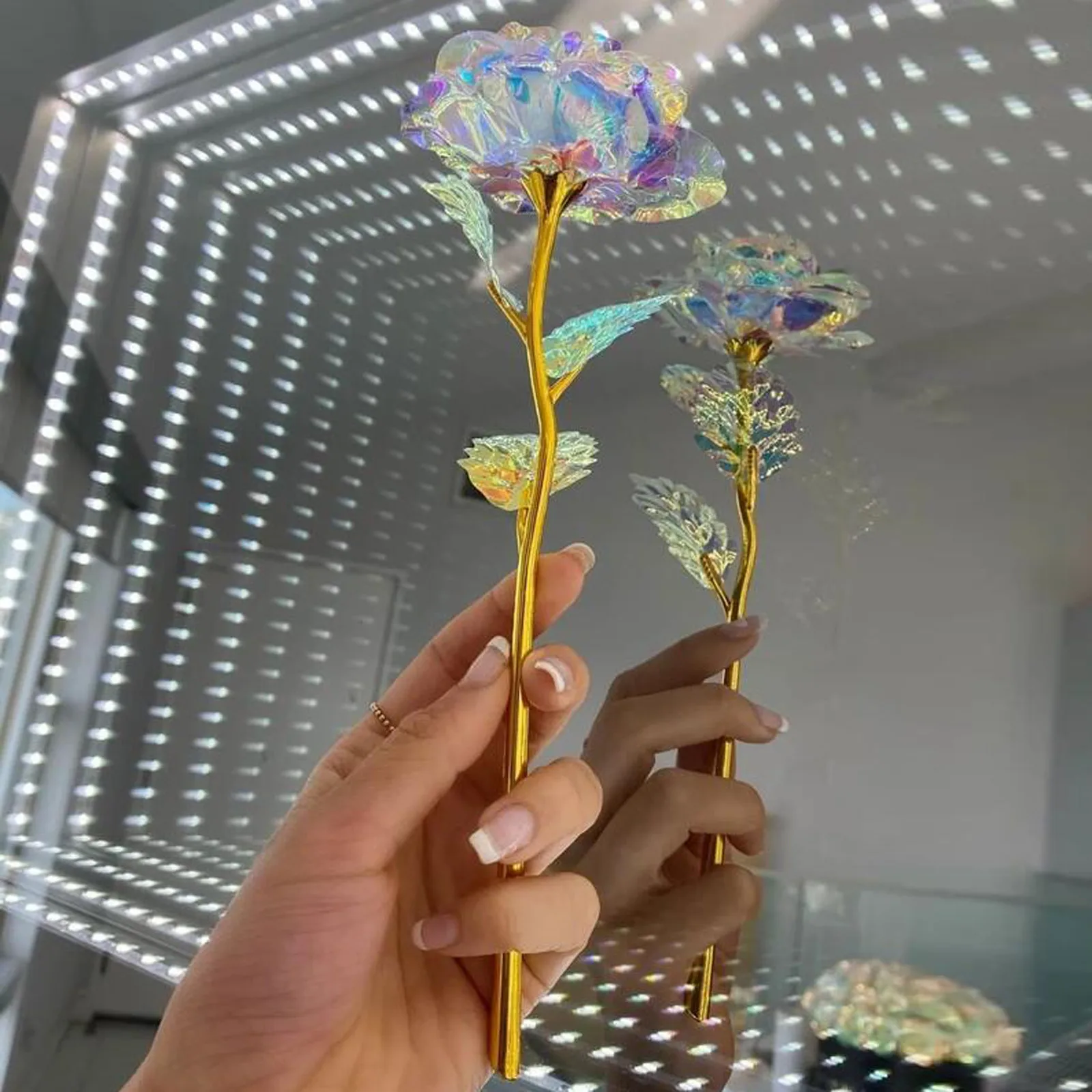 10/50/100 Pcs Artificial Rose Flower Colorful Galaxy Artificial Rose Flower Infinity Gift Valentine\'S Christmas High Quality