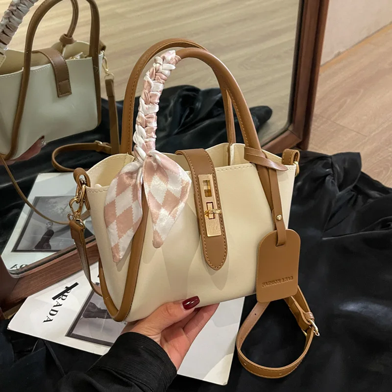 

Осень 2020, женская сумка-ведро, пригородная сумка через плечо, ручной кошелек из текстурированного искусственной кожи, легкий шикарный ‌