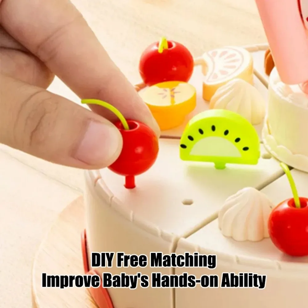 85 pezzi torta di compleanno per bambini giocattolo gioca a casa tè pomeridiano set festa di compleanno giocattoli da cucina con musica leggera regalo per l'educazione precoce