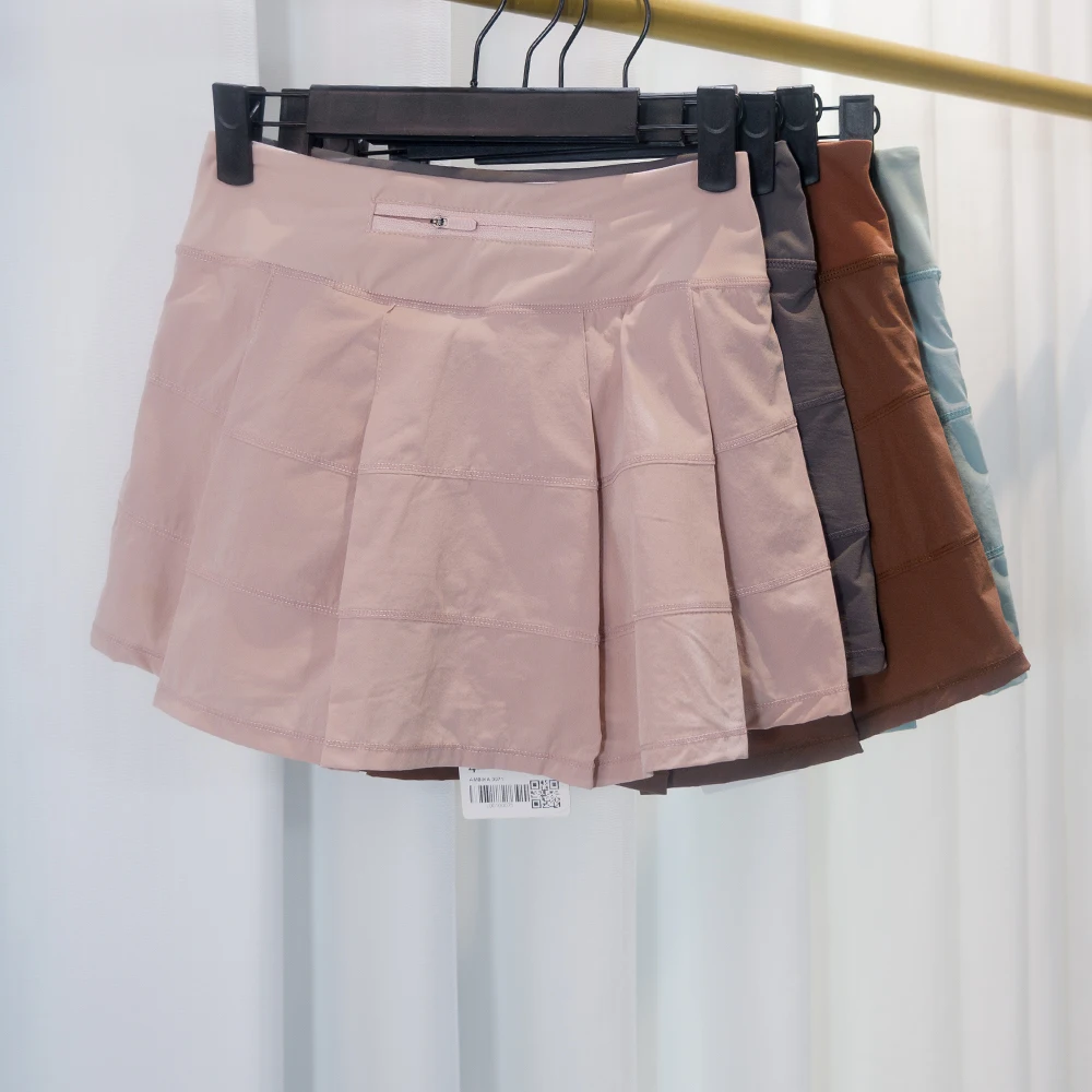 Summer Slimming Tennis Golf Camping Outdoor Sports Women's Mid-Waist Anti-Exposure Age-Reducing Bare-Feel Short Skirt