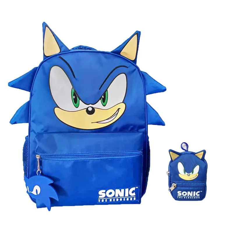 Sonic The Hedgehog Anime Cartoon plecak dla studentów o dużej pojemności z małą torbą tornister chłopcy dziewczęta unisex prezent na boże narodzenie