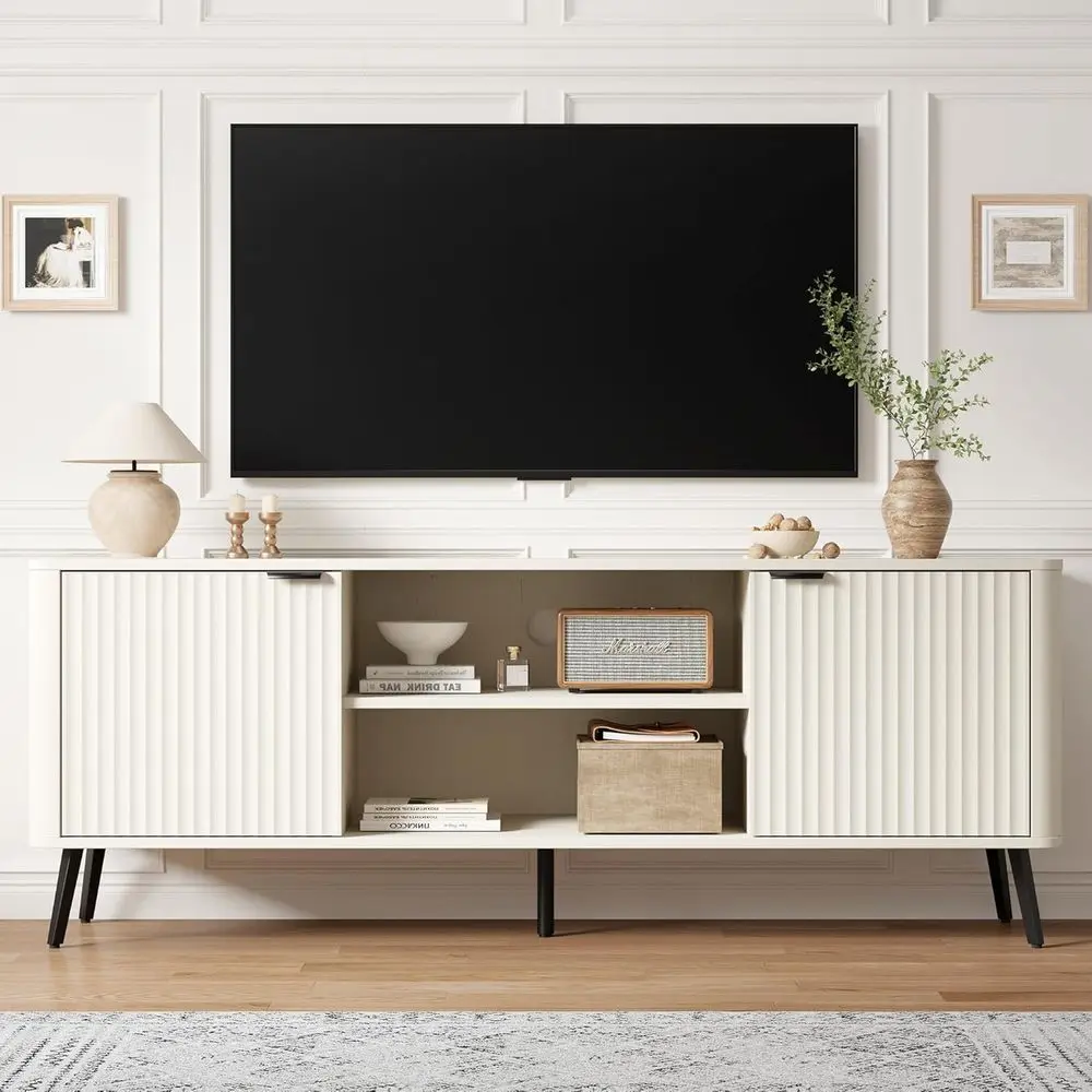 

58 Entertainment TV Stand with Storage for 55-65 Inch TVs, Suitable for Living Room or Bedroom