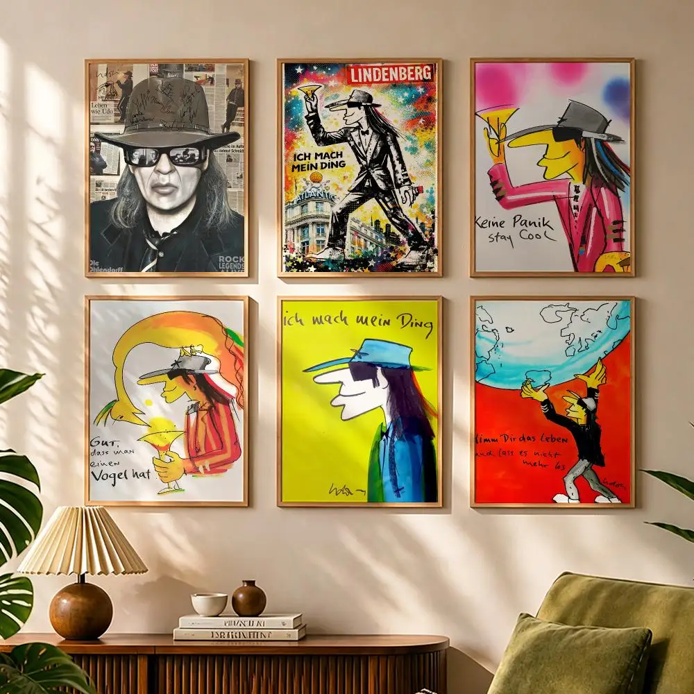 Singer U-Udo Lindenberg Painting Calligraphy Canvas HD Poster Waterproof Fade Resistant Wall Art Print for Home Decor