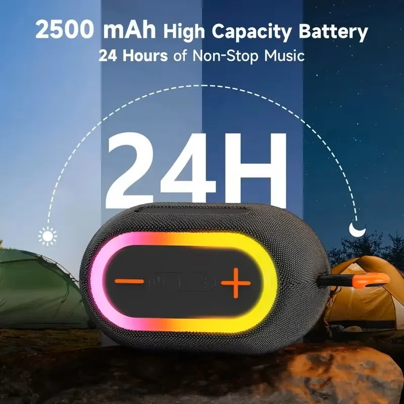 

​Mini Wireless Stereo Speaker, Portable Speaker with LED Light, Supports USB, TF Card, for Family Interaction, Outdoor Activitie