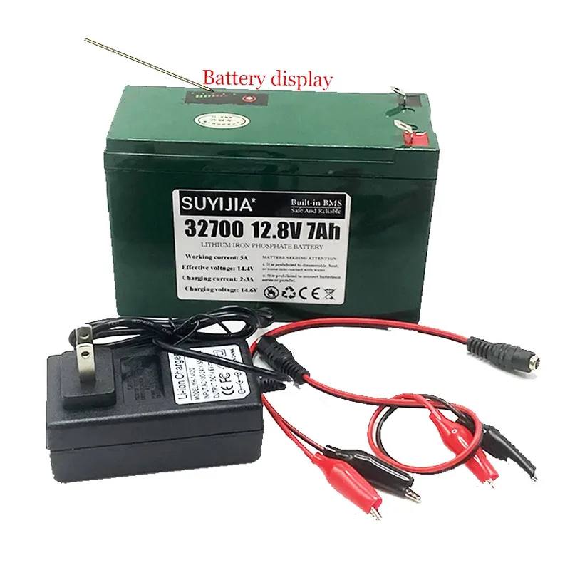 32700 4S1P 12.8V 7000mAh Battery Pack Rechargeable Lifepo4 Battery with 4S 7A Balanced BMS for Electric Model Cars Model Cars