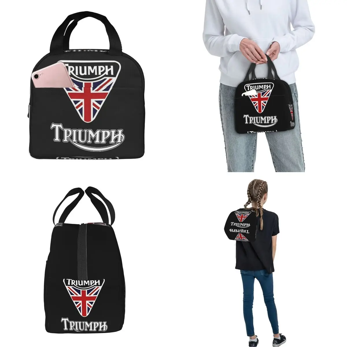 Motorcycle Club Triumphs Insulated Lunch Bags Cooler Bag Lunch Container Motorcycle Enthusiast Lovers Portable Lunch Box Tote