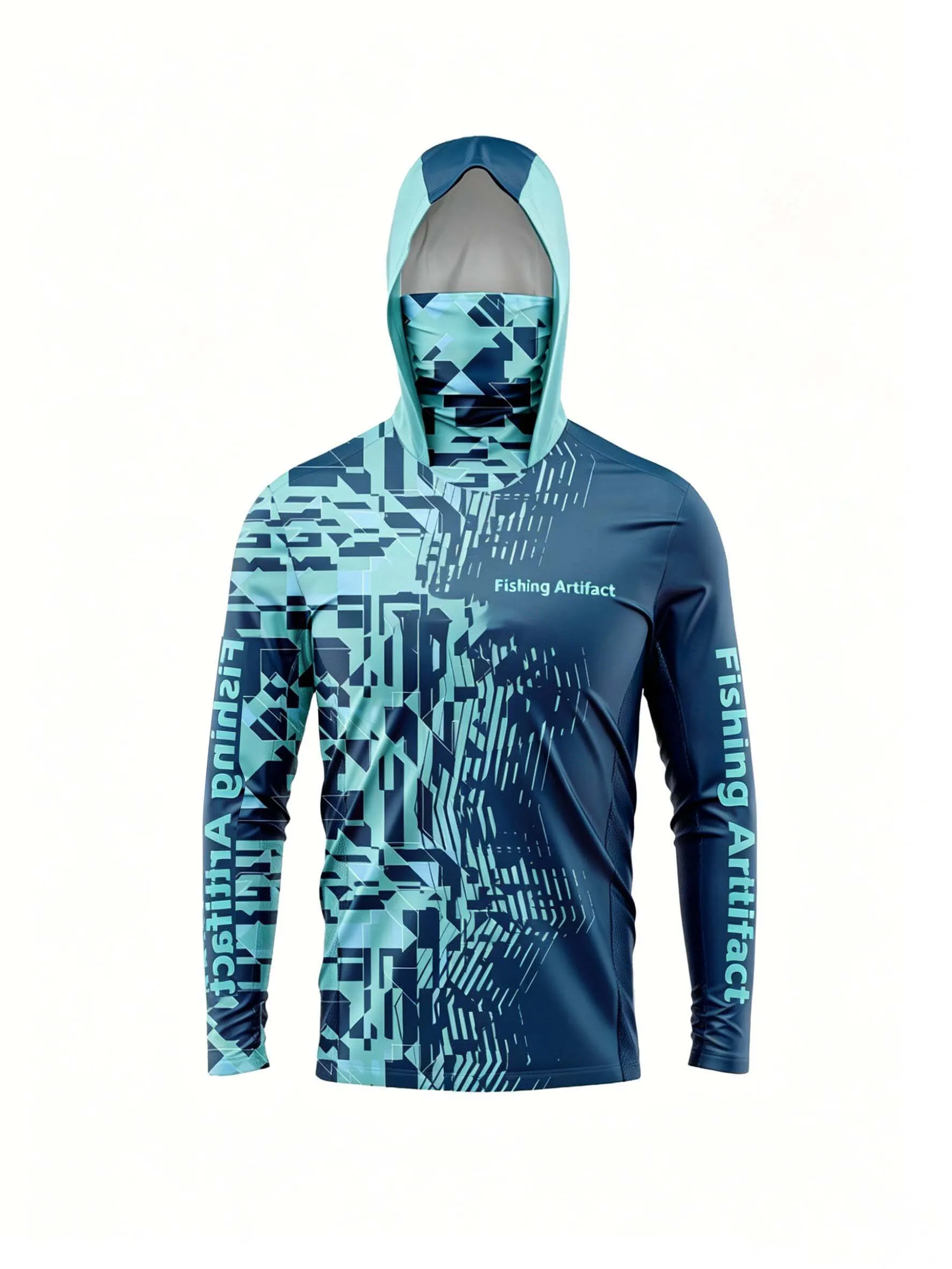 Men's Summer Fishing Hoodie, Long Sleeved with Mask, Breathable and Quick Drying lightweight Outdoor Sports Shirt
