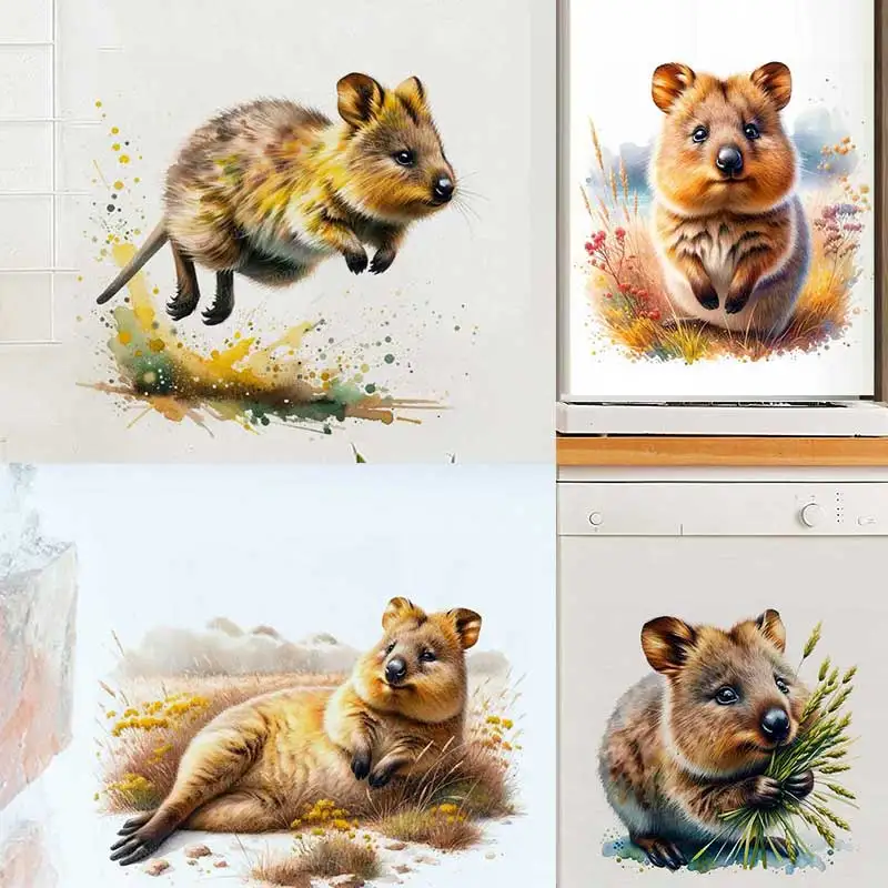 Quokka Australian Wildlife Wall Stickers - Living Room Sofa Background Decoration Home Wallpaper Children's Room Art Decor AA287