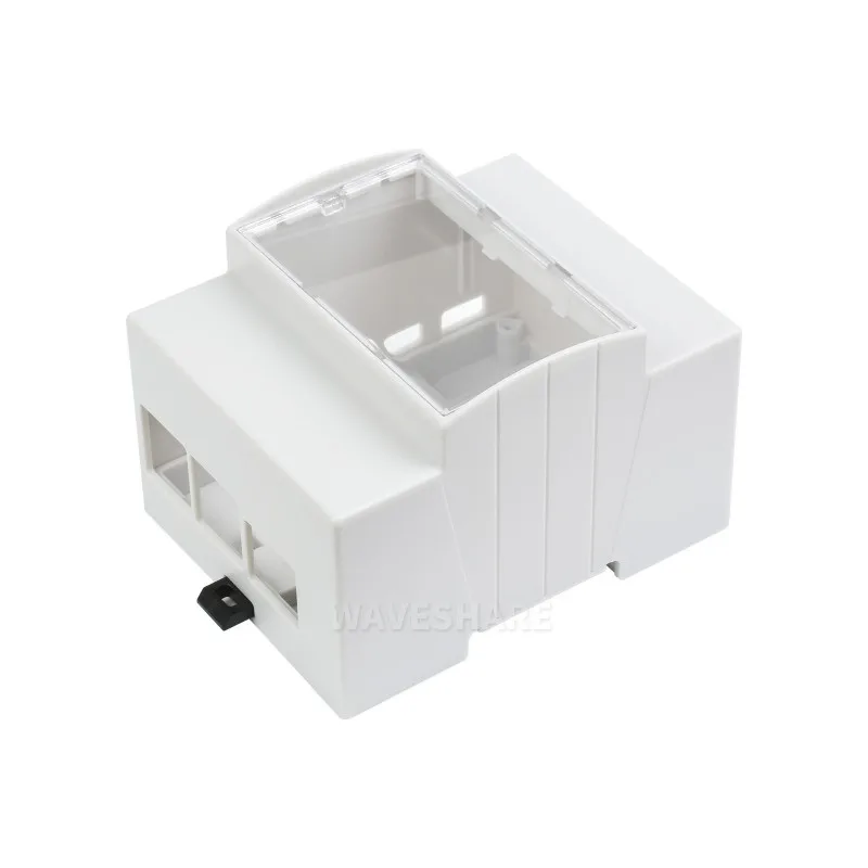 WaveshareDIN Rail ABS Case for Raspberry Pi 4, Large Inner Space, Injection Moduling