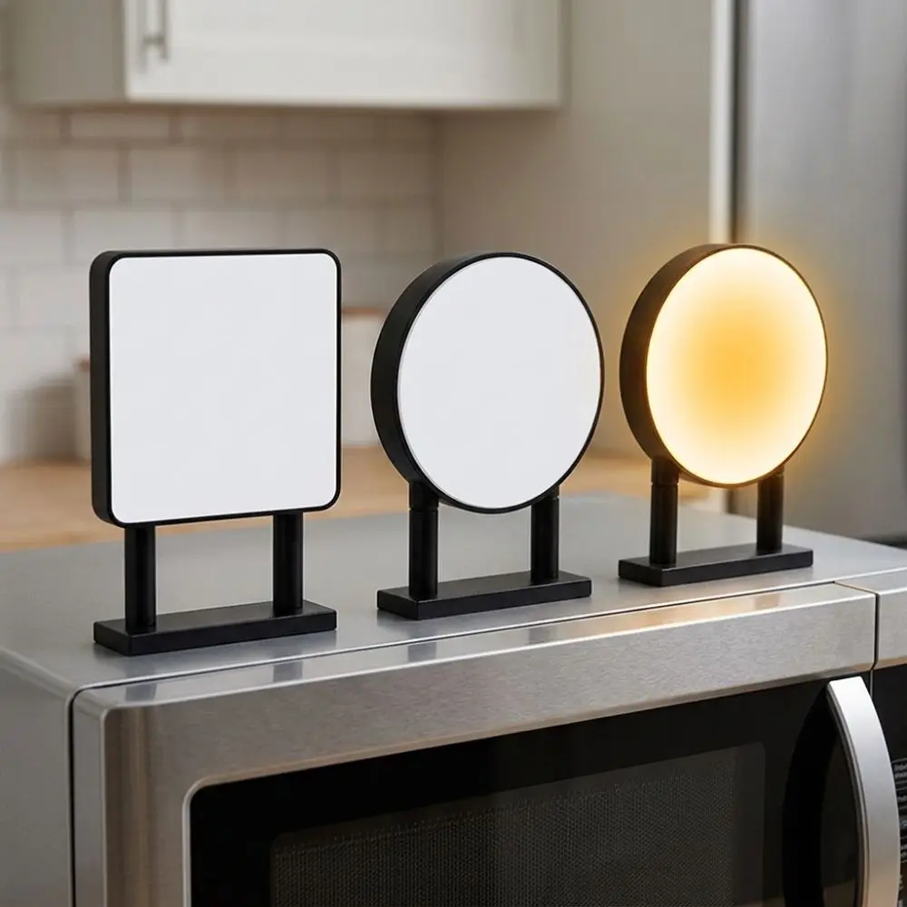 Miniature LED Refrigerator Magnet Light Sign No Pattern Energy Saving Luminous Blank Fridge Sticker Round Square Magnetic Base