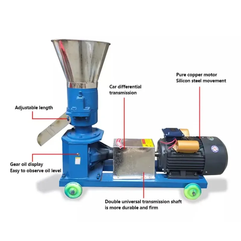New  Animal Feed Pellet Machine For Cattle & Chicken High Capacity 500kg/h Adjustable Pellet Size