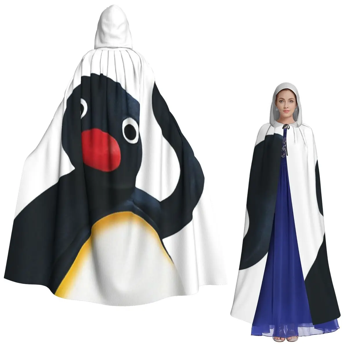

Длинный плащ с капюшоном пингвина, средневековый костюм ведьмы, накидка для косплея, пальто на Хэллоуин для взрослых, унисекс