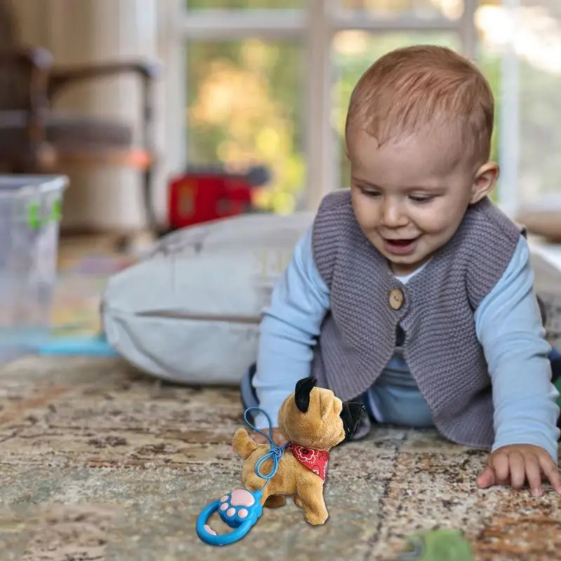 Peluche electrónico para cachorro, juguete interactivo con correa de Control remoto para mascota