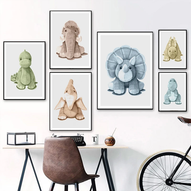 

Ice Age Cartoon Animals Dinosaur Mammoth Wall Art Canvas Nordic Poster Baby Kids Room Decor Posters And Prints
