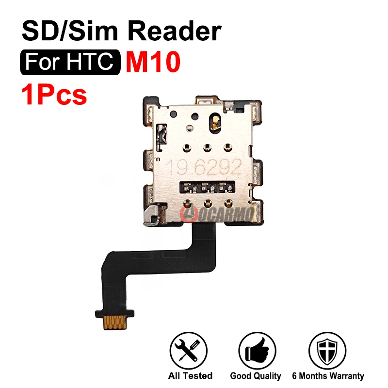 Piezas de repuesto, lector de tarjetas SD/Sim, soporte de bandeja Sim, Cable flexible para HTC M10