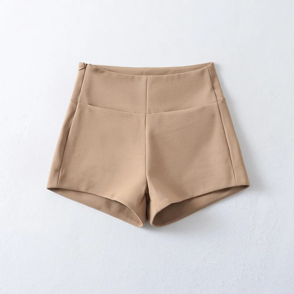 Hohe Taille ort Hosen für Damen, enge A-Linie-Hotpants, Sommer 2023, lässige, gerade Beinstraffung, schlankmachende Hotpants