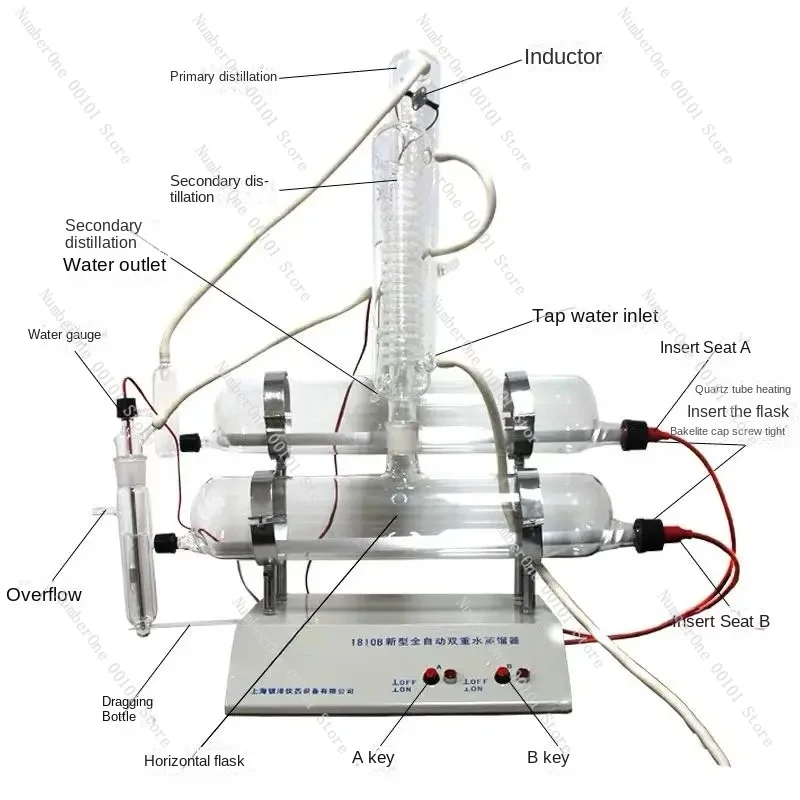 glass double distilled water machine small double pure water still laboratory distilled water maker