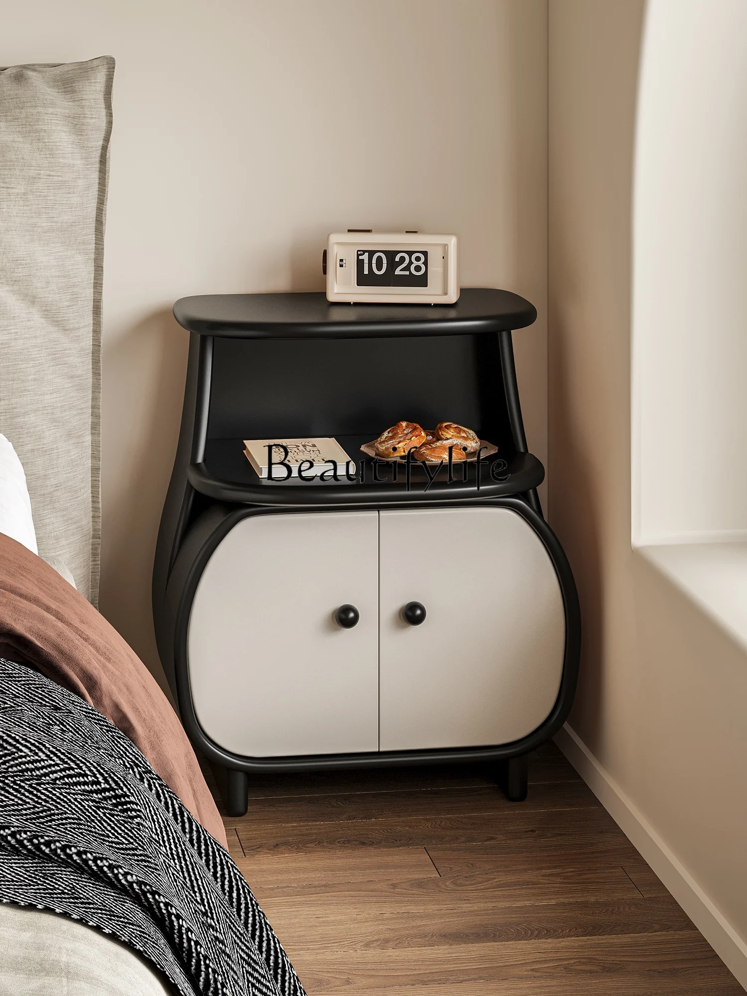 Cream Style Hippo Bedside Bedroom Cute Bedside Cabinet Modern Sofa Edge Small Storage Cabinet