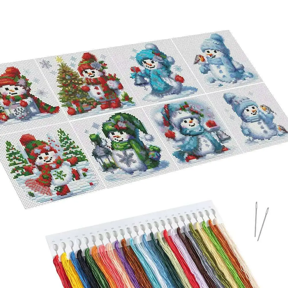 Huacan Weihnachten 11CT Medium Grid Drei Stränge Von Faden Stickerei Kreuz Stich Nähen Handwerk Desktop Dekoration Geschenk