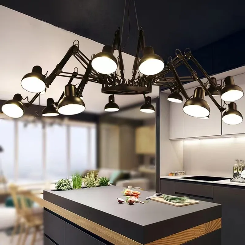 DEAR INGO-Lampe LED Suspendue en Forme d'Araignée Mutante à Bras Long, Luminaire Décoratif d'Nik, Idéal pour un Loft, un Salon, une Cuisine ou une Salle à Manger